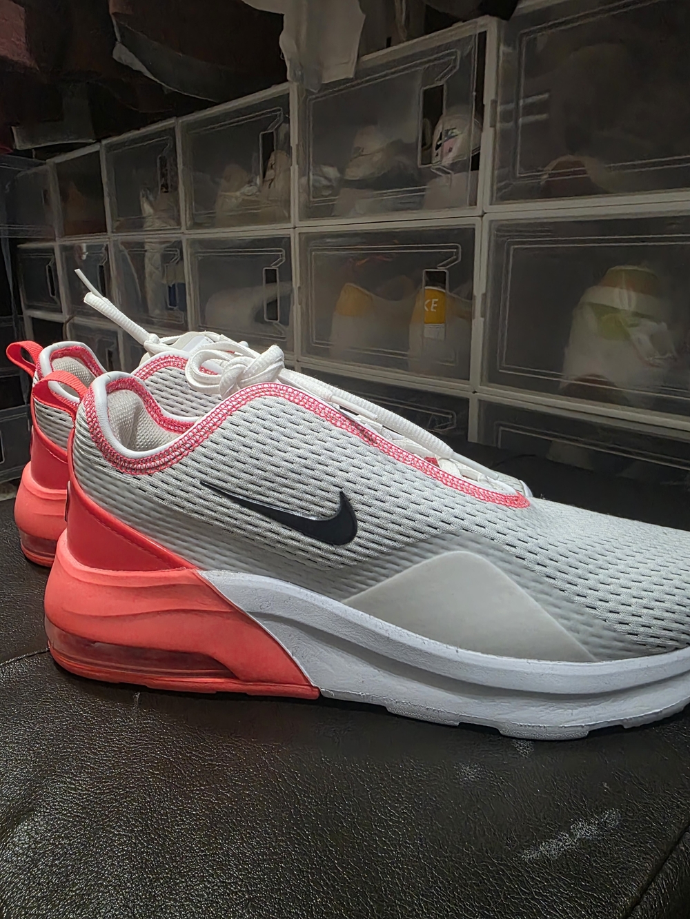 Nike Women's Air Max Running Shoe - White with Pink Accent
